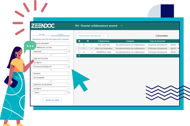 Illustration du dossier ressources humaines sur la solution de GED Zeendoc 